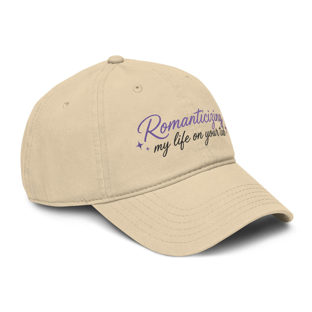 Embroidered 'Romanticizing My Life on Your Tab' Washed Baseball Cap